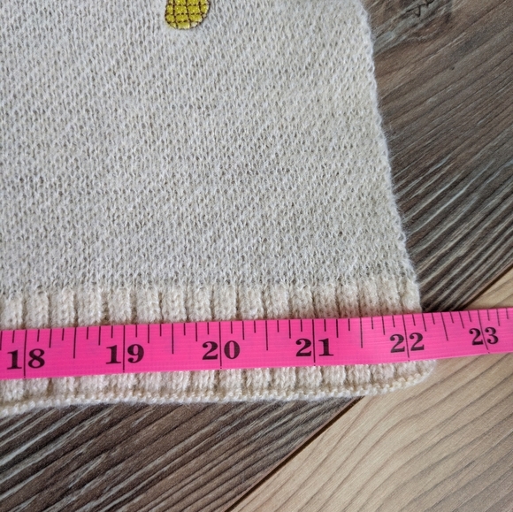 SOONER STATE FRONTIER STRIP Beige Tan Pineapple Fruit Embroidered Scarf - Picture 7 of 7